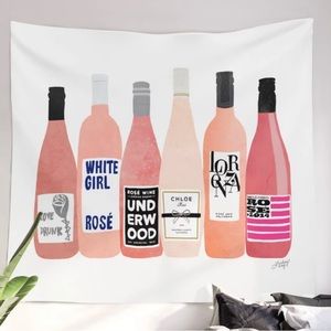 College Dorm Decor Pink Rose Bottle Wall Tapestry 67x80